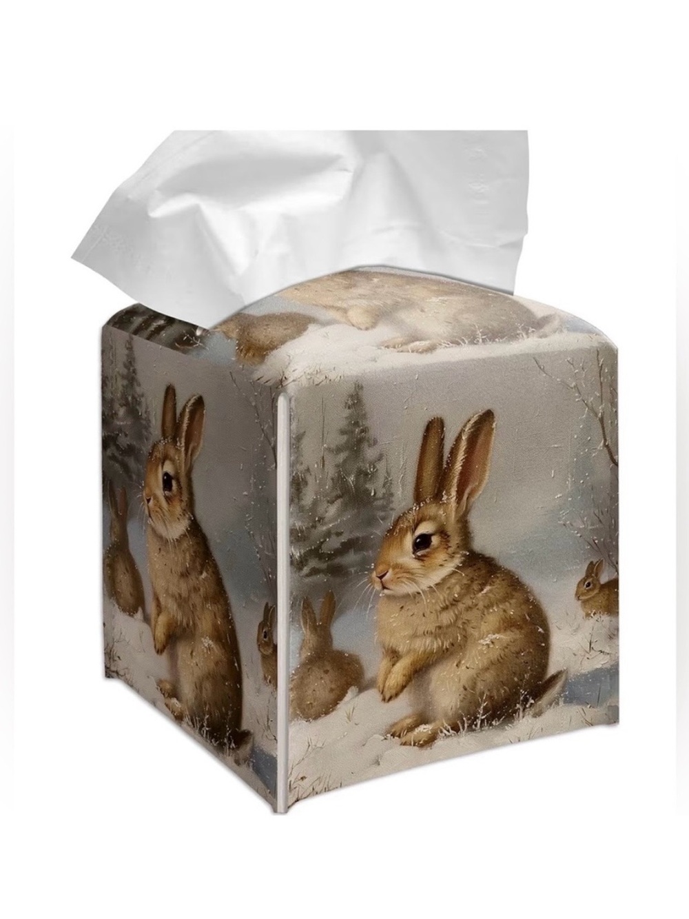 Grace Yonk Forest Rabbits Cube Tissue Box Cover